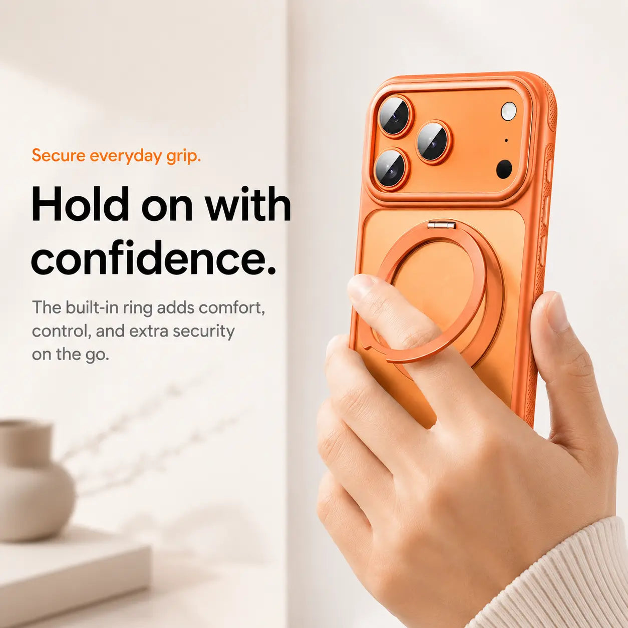 MagSafe wireless charging iPhone case with strong magnetic hold