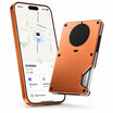 Slim trackable wallet with modern metal card holder design