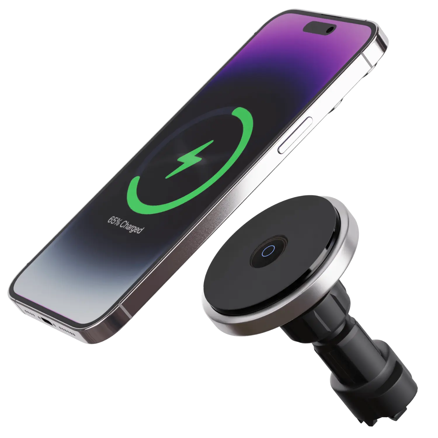 Chargeur sans fil MagSafe pour support de voiture pour Apple iPhone, Chargeur sans fil pour tableau de bord et grille d'aération pour voiture