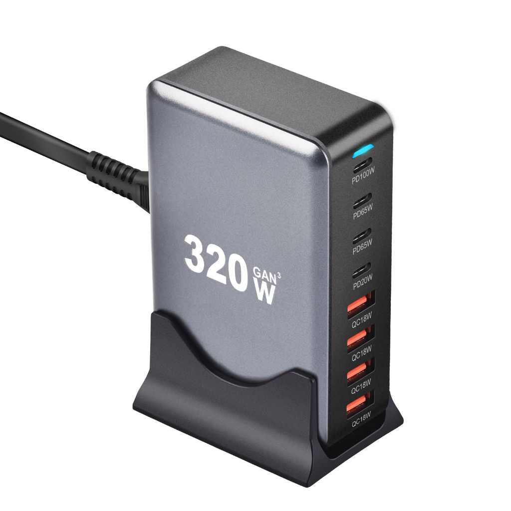 320W GaN 8-Port Multi USB-C Charger from Evolved Chargers