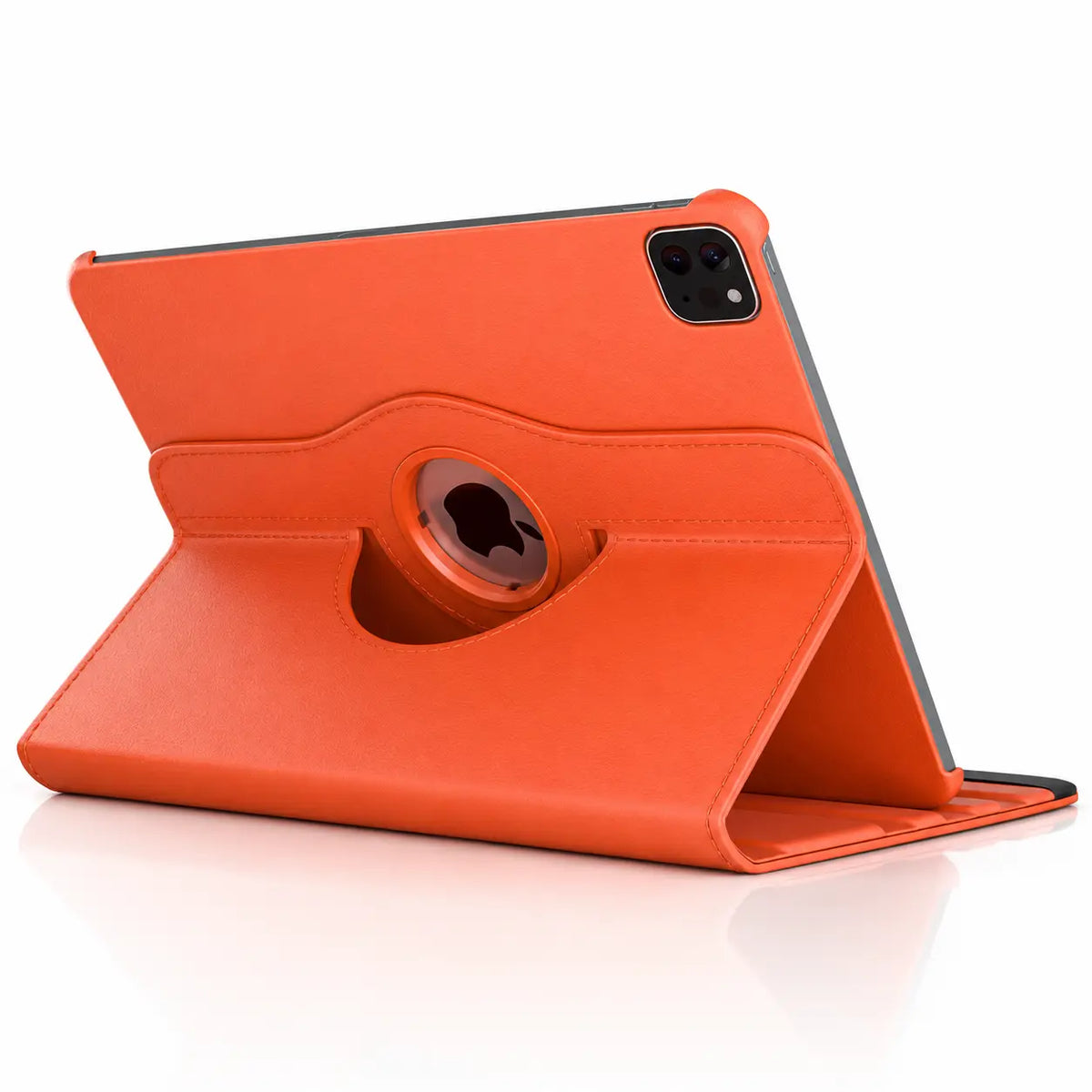 Cosmic Orange rotating tablet folio case supporting a tablet in landscape orientation #color_Cosmic Orange