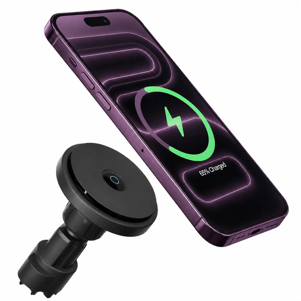 MagSafe air vent car charger with adjustable magnetic mount