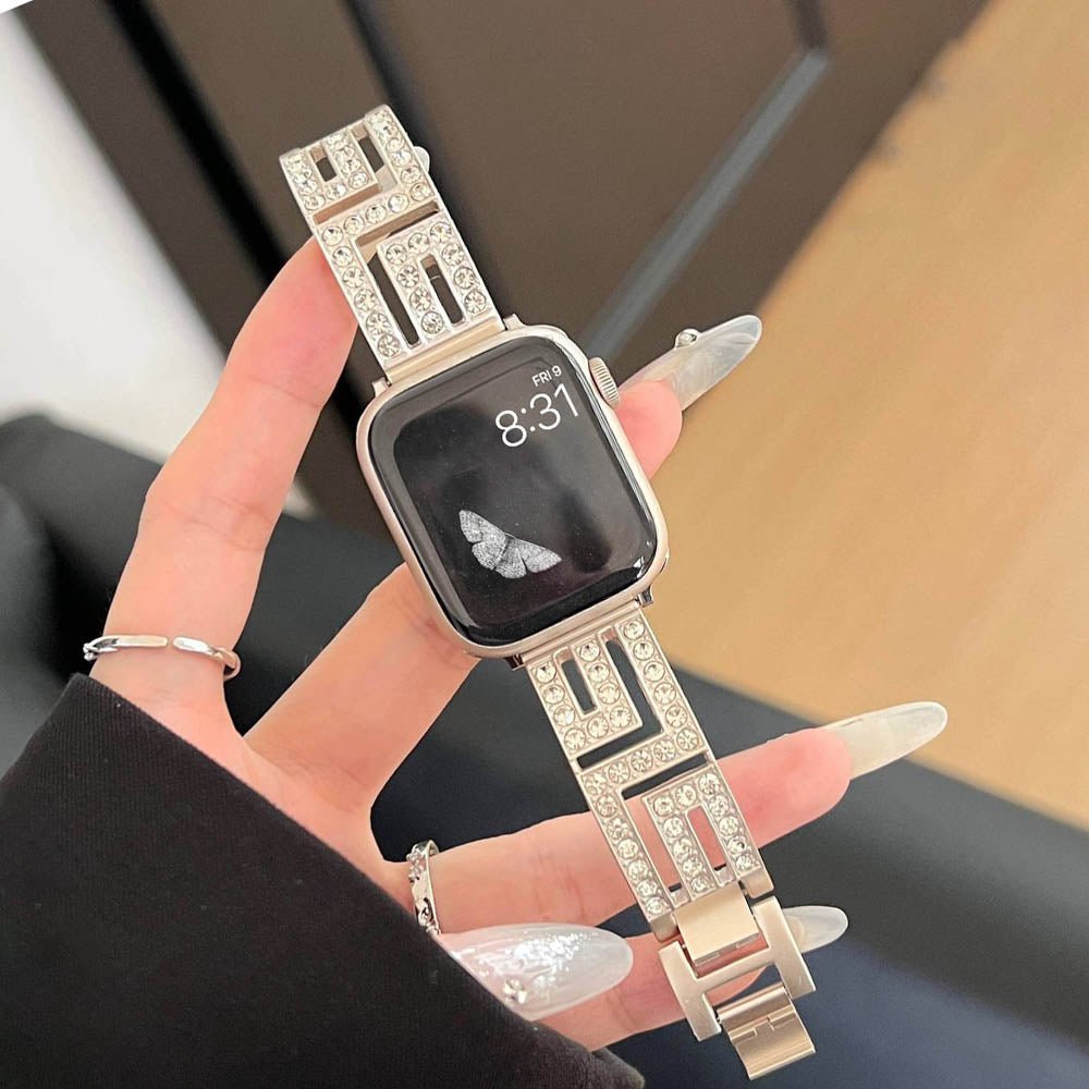 Women’s Square-Link Stainless Steel Apple Watch Band