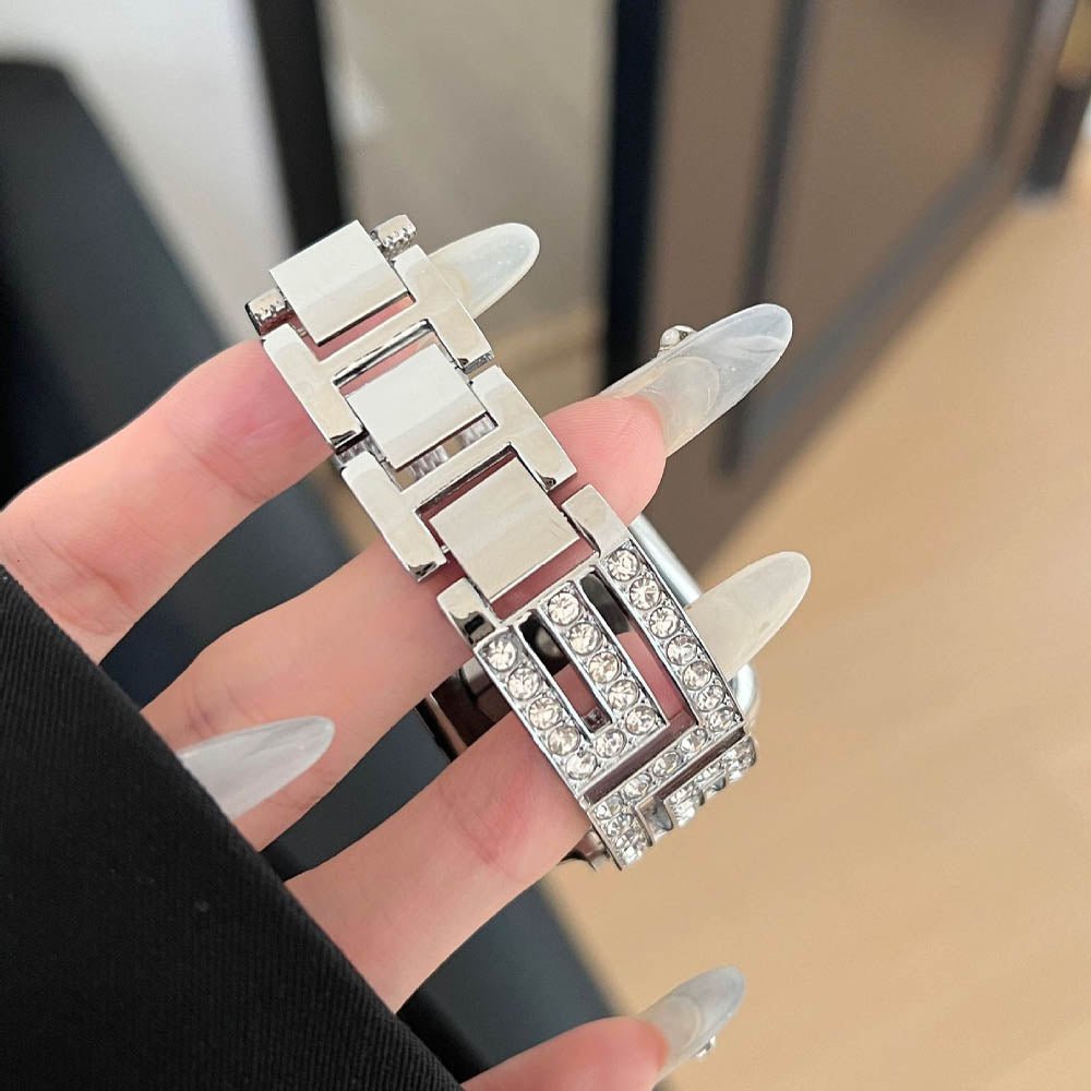 Women’s Square-Link Stainless Steel Apple Watch Band