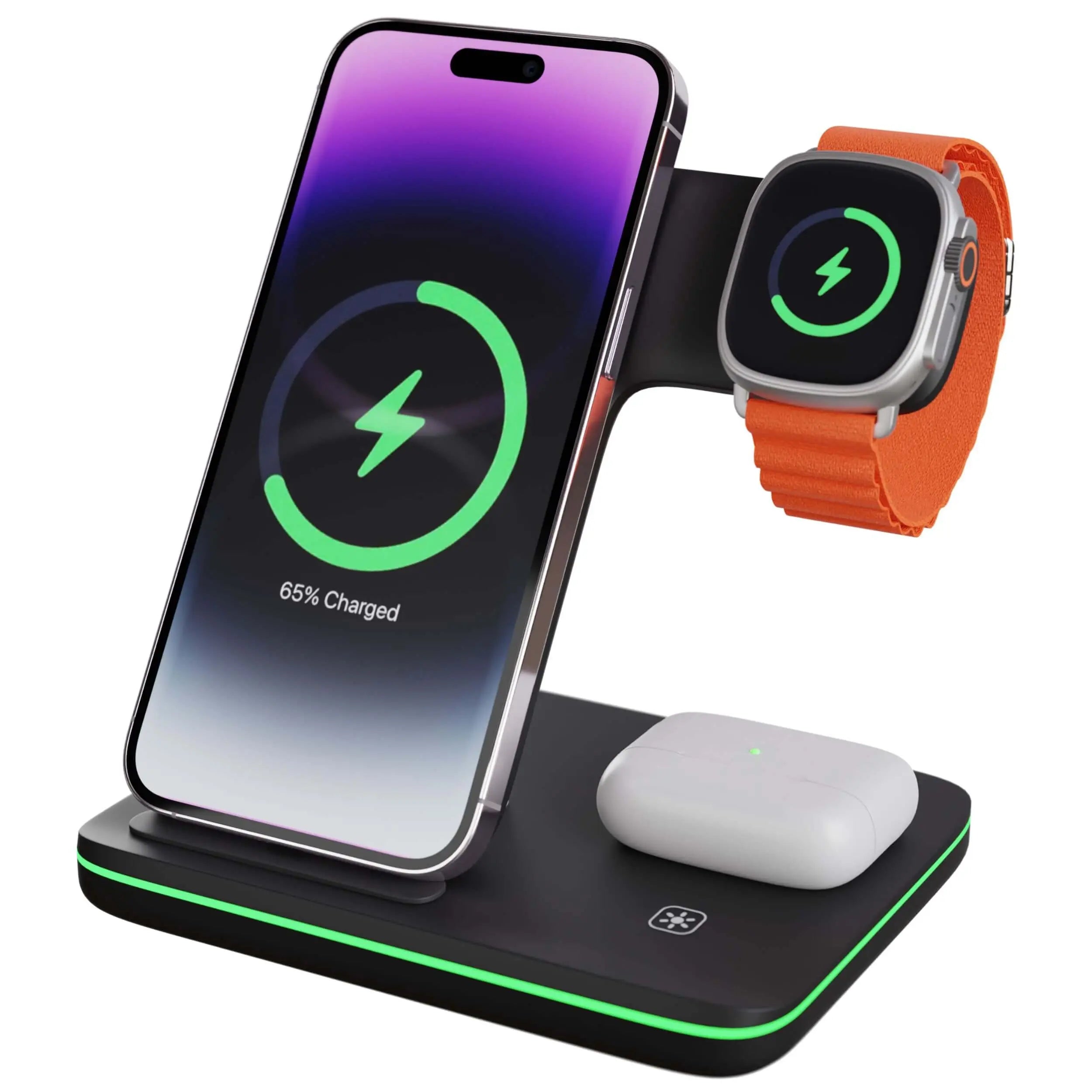 Chargeur sans fil 3 en 1, Station de recharge Apple pour iPhone, Apple  Watch et AirPods